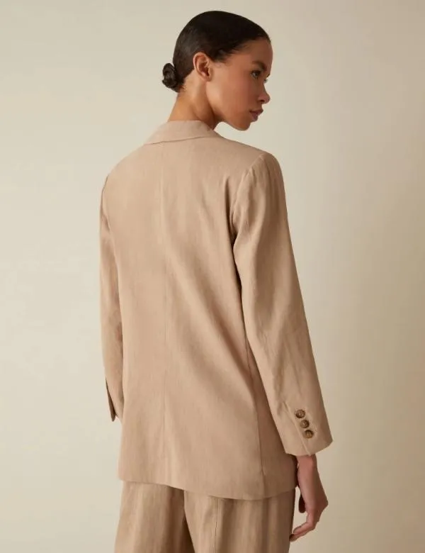 Marella Jackets Women Doublebreasted Blazer Beige