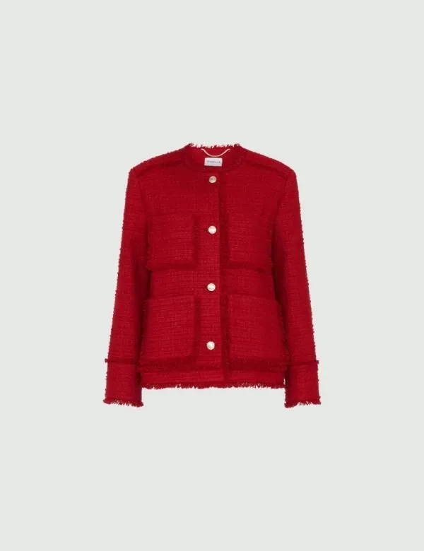 Marella Jackets Women Tweed Jacket Red