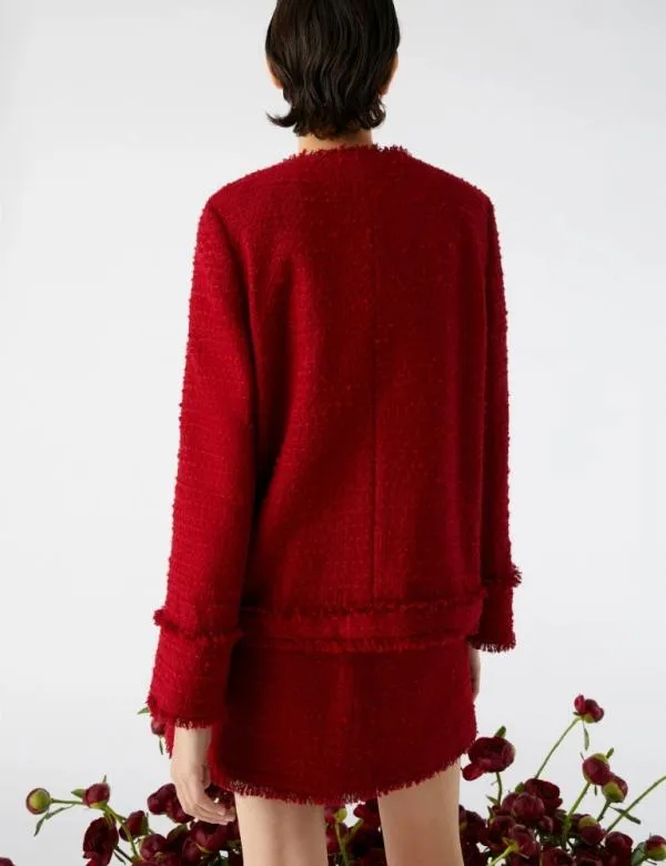 Marella Jackets Women Tweed Jacket Red