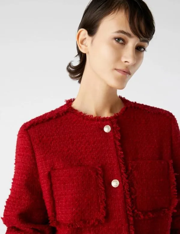 Marella Jackets Women Tweed Jacket Red
