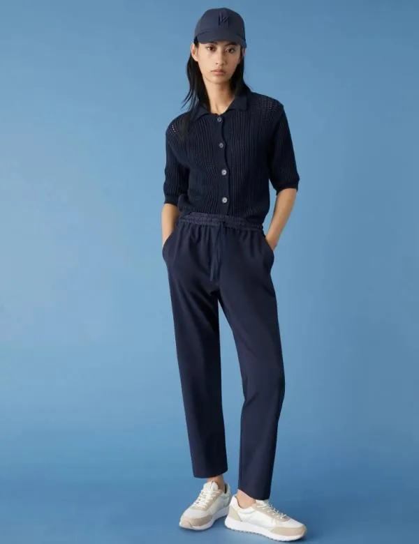 Marella Knitwear Women Cropped Jacket Midnightblue