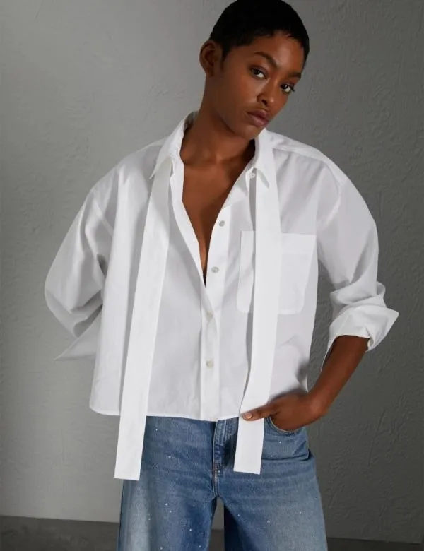 Marella Shirts Women Shirt With Removable Neckerchief White
