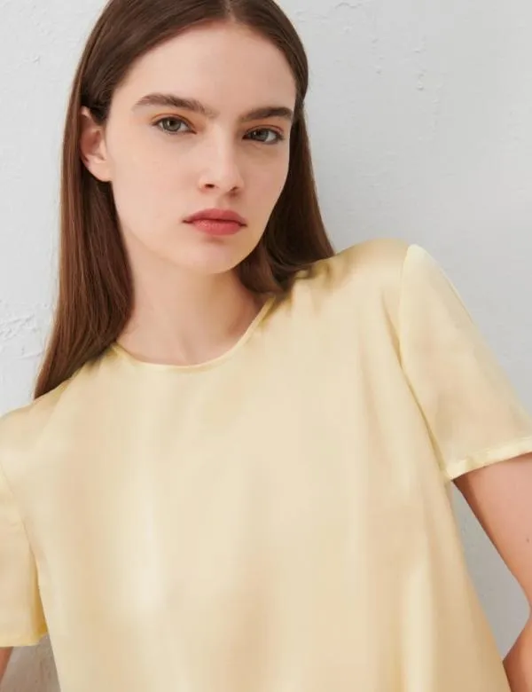 Marella Shirts Women Silk Tblouse Yellow