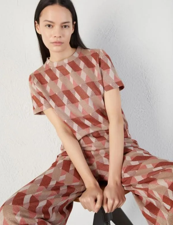 Marella Tops And TShirt Women Jacquard Tshirt Rust