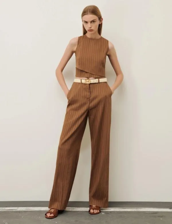Marella Tops And TShirt Women Linenblend Top Burnt Brown