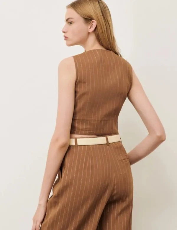Marella Tops And TShirt Women Linenblend Top Burnt Brown