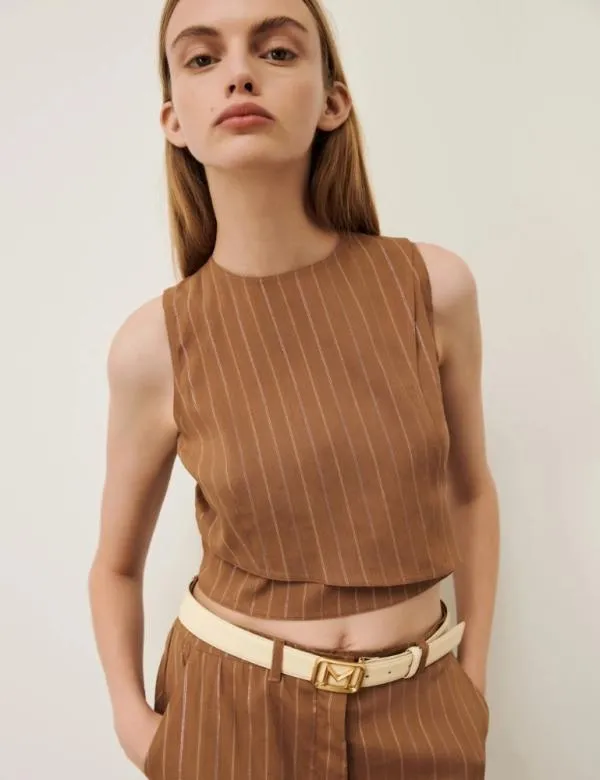 Marella Tops And TShirt Women Linenblend Top Burnt Brown