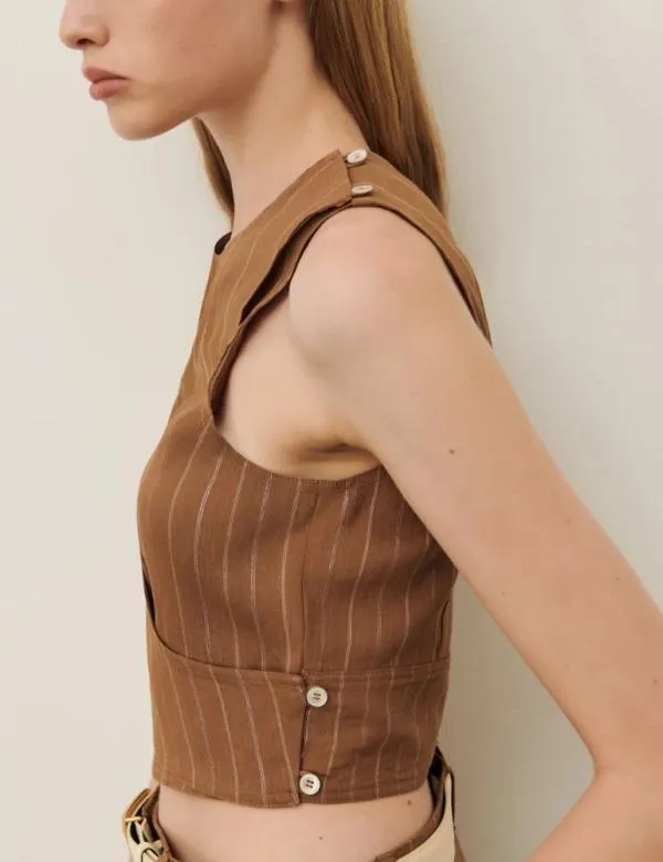 Marella Tops And TShirt Women Linenblend Top Burnt Brown