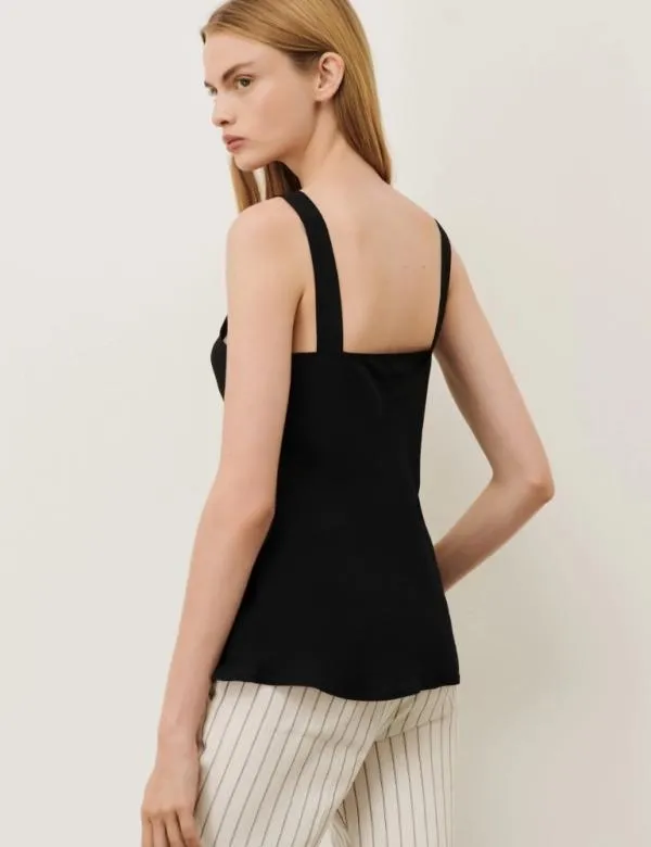 Marella Tops And TShirt Women Lingerielook Top Black