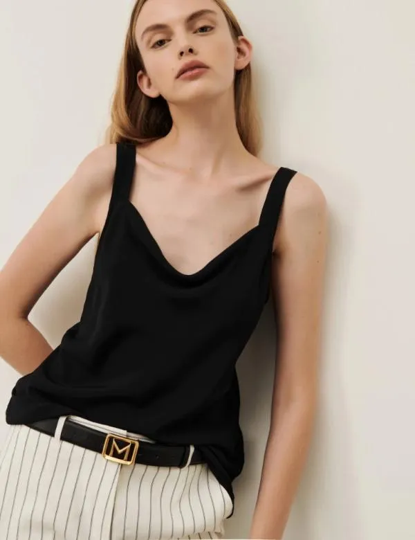 Marella Tops And TShirt Women Lingerielook Top Black