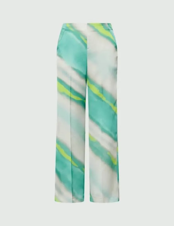 Marella Trousers Women Satin Trousers Aquamarine