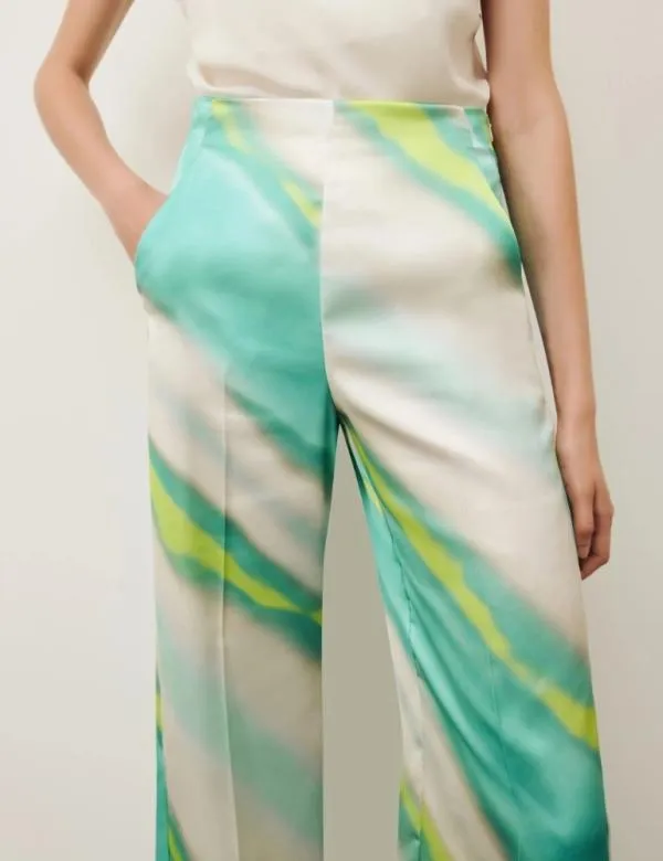 Marella Trousers Women Satin Trousers Aquamarine