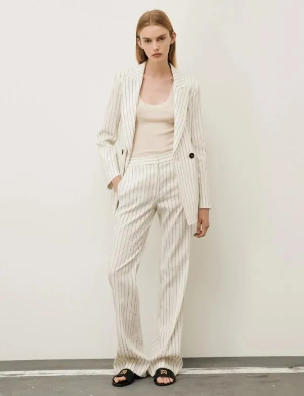 Marella Trousers Women Slim Trousers White
