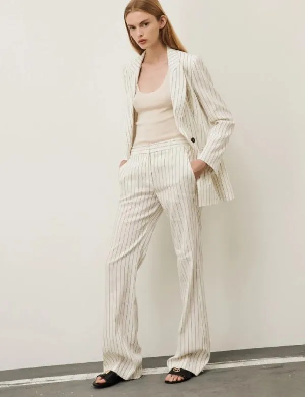 Marella Trousers Women Slim Trousers White