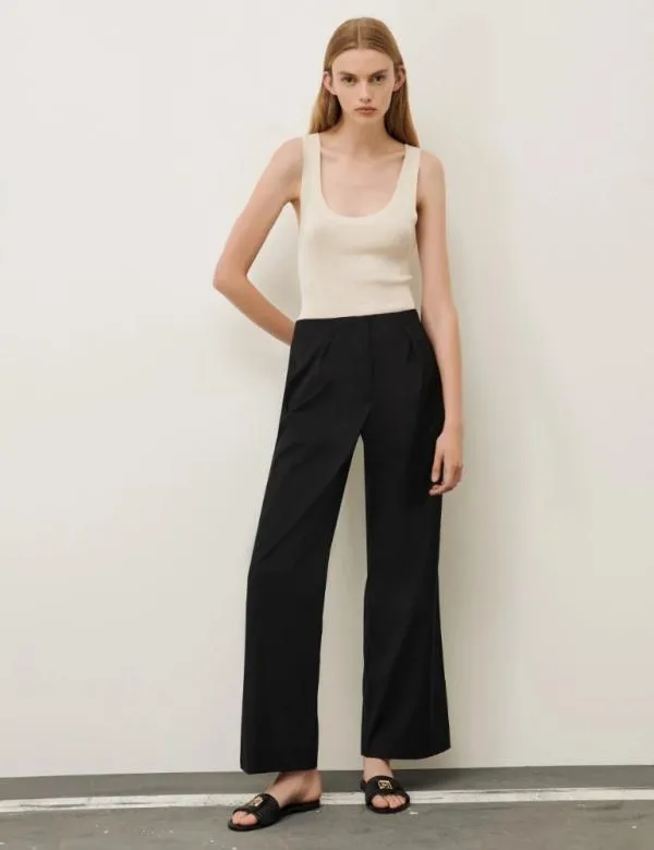 Marella Trousers Women Wideleg Trousers Black