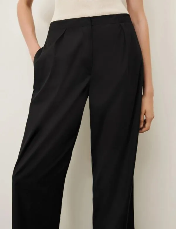 Marella Trousers Women Wideleg Trousers Black