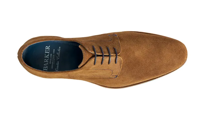 Max 8211 Tan Burnished Suede Men Barker Shoes Mens Derbys