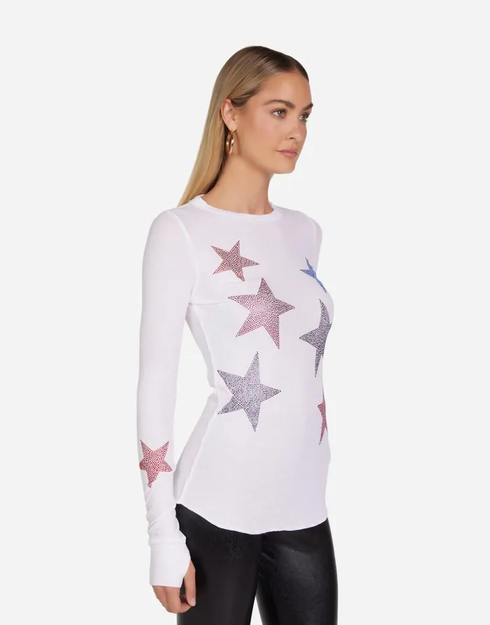 McKinley Color Crystal Multi Stars White Women039s Lauren Moshi Long Sleeve