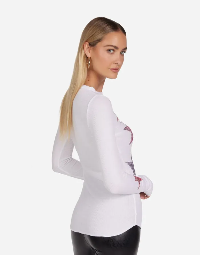 McKinley Color Crystal Multi Stars White Women039s Lauren Moshi Long Sleeve