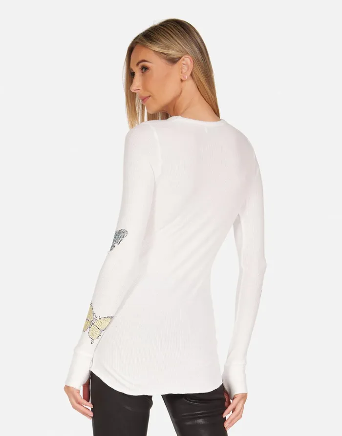 McKinley Crystal Love Butterfly Milk Women039s Lauren Moshi Long Sleeve
