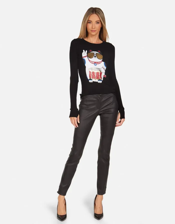 McKinley Lucky Cat Black Women039s Lauren Moshi Long Sleeve