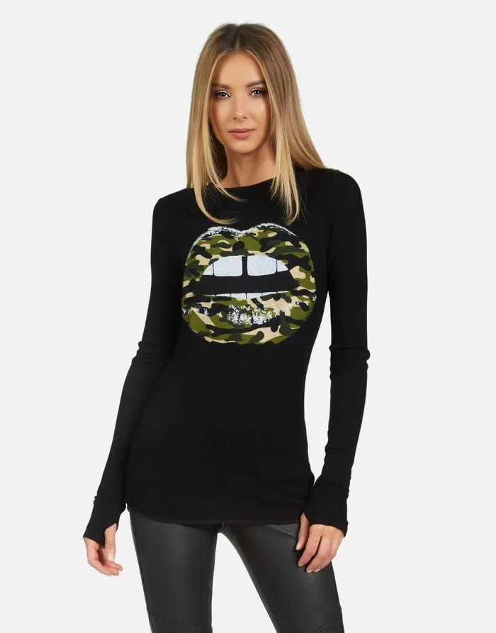 McKinley X Camo Lip Black Women039s Lauren Moshi Long Sleeve