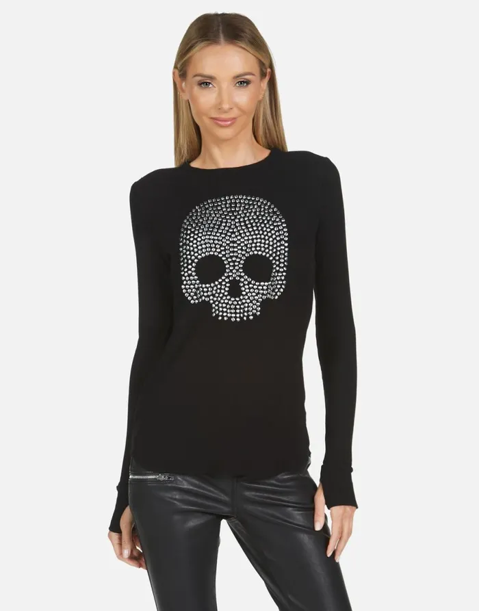 McKinley X Nailhead Skull Black Women039s Lauren Moshi Long Sleeve