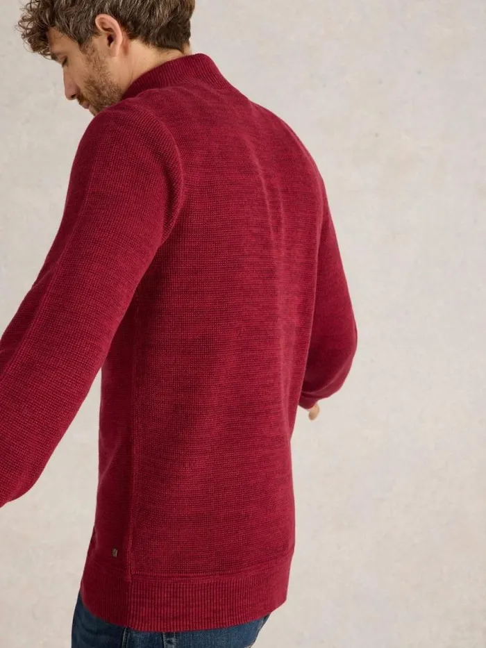Men Attadale Funnel Neck Jumper Deep Red White Stuff Knitwear Men Attadale Funnel Neck Jumper Deep Red White Stuff Knitwear