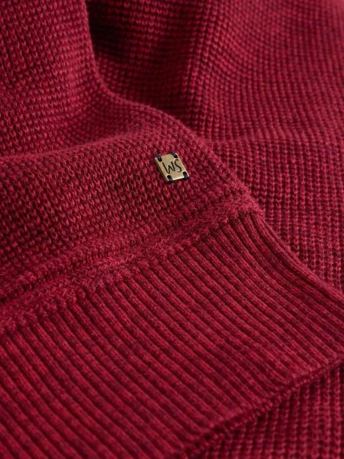 Men Attadale Funnel Neck Jumper Deep Red White Stuff Knitwear Men Attadale Funnel Neck Jumper Deep Red White Stuff Knitwear