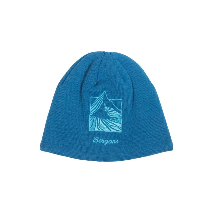 Men Bergans Of Norway Beanies And Caps Rabot Fleece Lined Wool Beanie Dark Aqua Lagoon