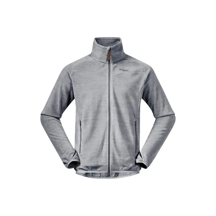 Men Bergans Of Norway Fleece Hareid Fleece Jacket Nohood Aluminium