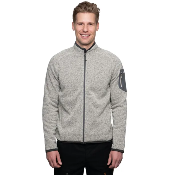 Men Bergans Of Norway Fleece Kamphaug Knitted Jacket Chalk Sand
