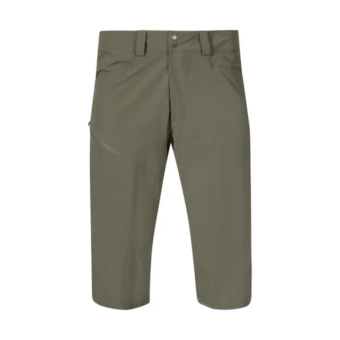Men Bergans Of Norway Pirate Pants Vandre Light Softshell Long Shorts Green Mud