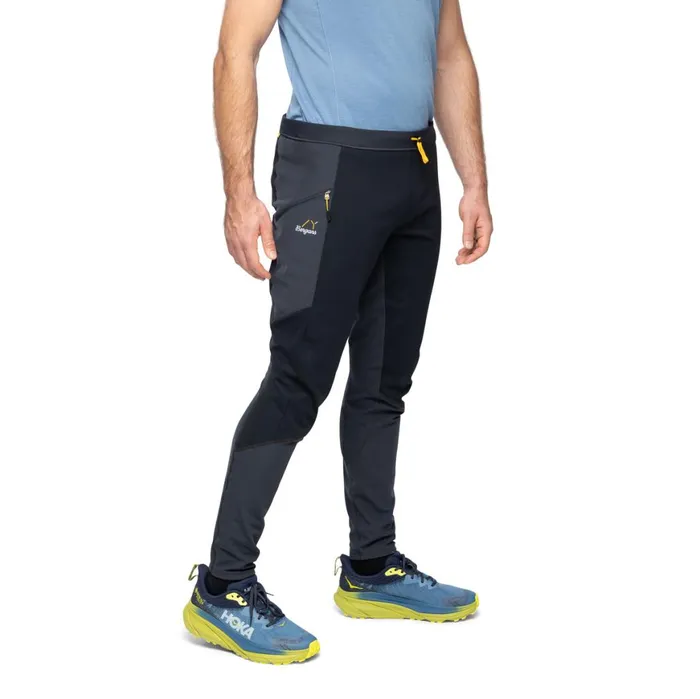 Men Bergans Of Norway Softshell Pants Y Lightline Fast Winter Tights Dark Shadow Grey Black