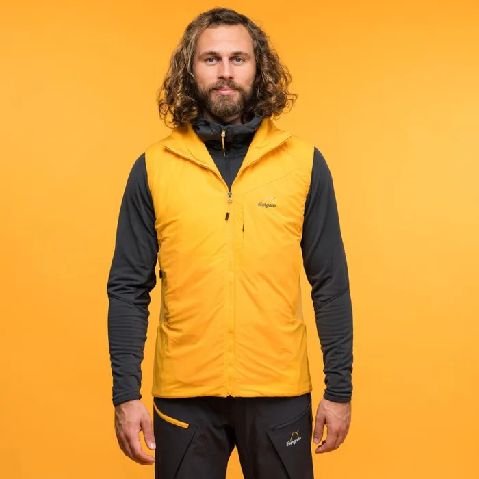 Men Bergans Of Norway Vests Y Mountainline Light Insulated Air Vest Mango Yellow