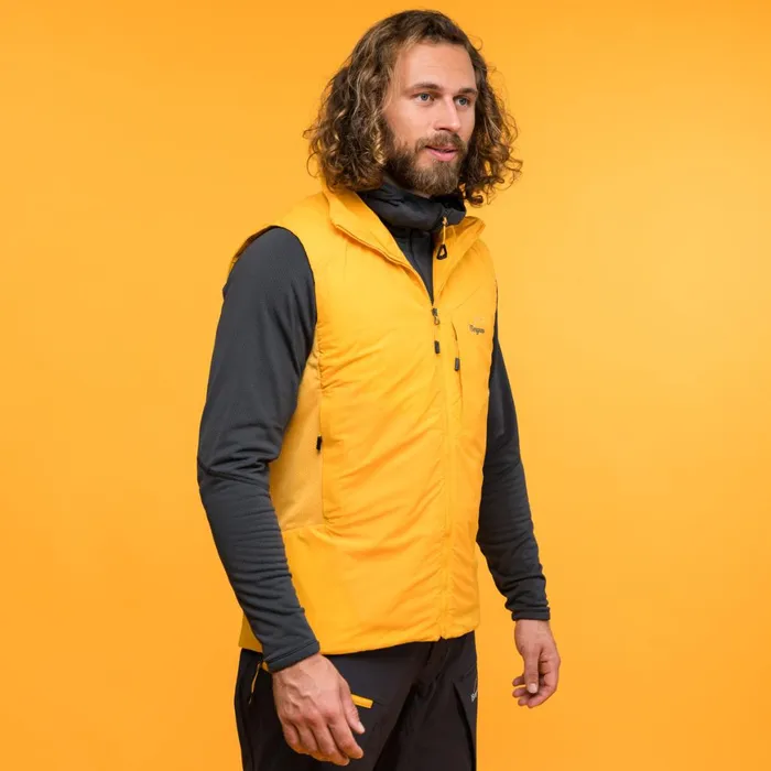 Men Bergans Of Norway Vests Y Mountainline Light Insulated Air Vest Mango Yellow