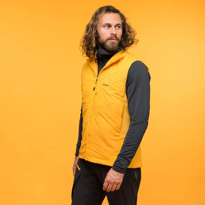 Men Bergans Of Norway Vests Y Mountainline Light Insulated Air Vest Mango Yellow