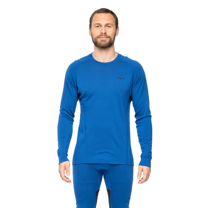 Men Bergans Of Norway Wool Longsleeved Shirts InnerPure Merino Long Sleeve Dusty Space Blue Black