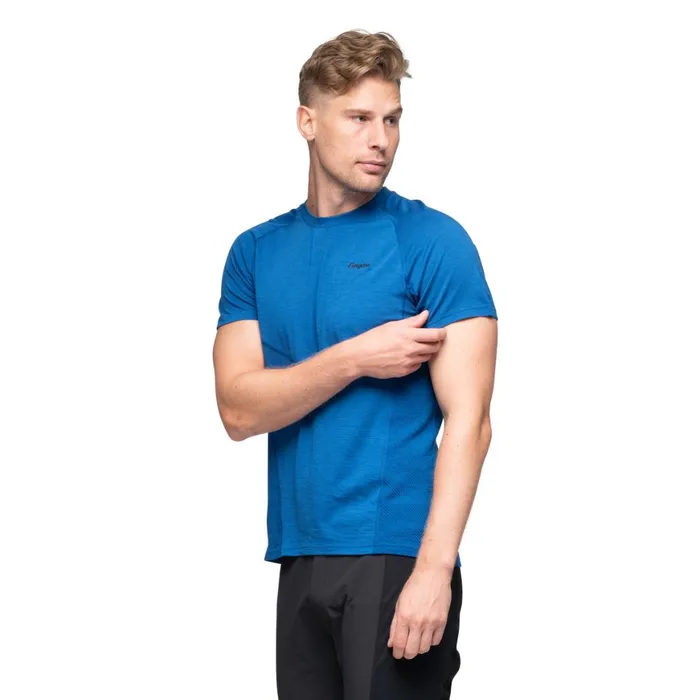 Men Bergans Of Norway Wool TShirts InnerLight Tee Dusty Space Blue