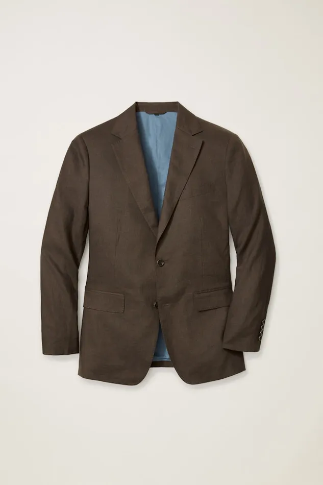 Men Bonobos Blazers and Sport Coats Jetsetter Italian Linen Blazer Dark Brown
