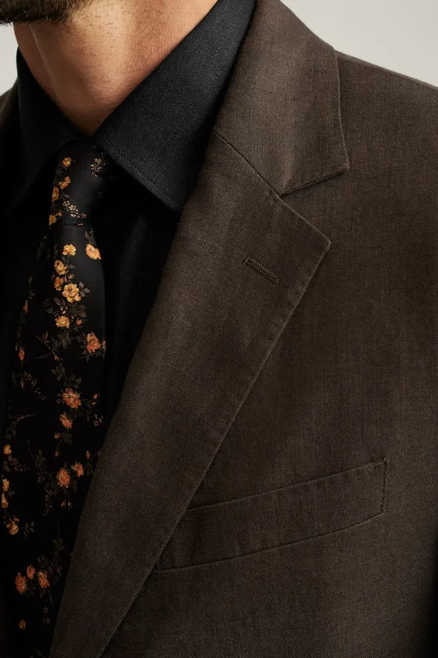Men Bonobos Blazers and Sport Coats Jetsetter Italian Linen Blazer Dark Brown