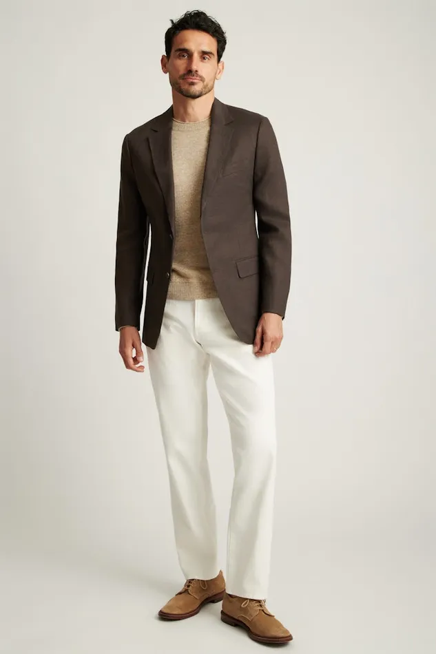 Men Bonobos Blazers and Sport Coats Jetsetter Italian Linen Blazer Dark Brown