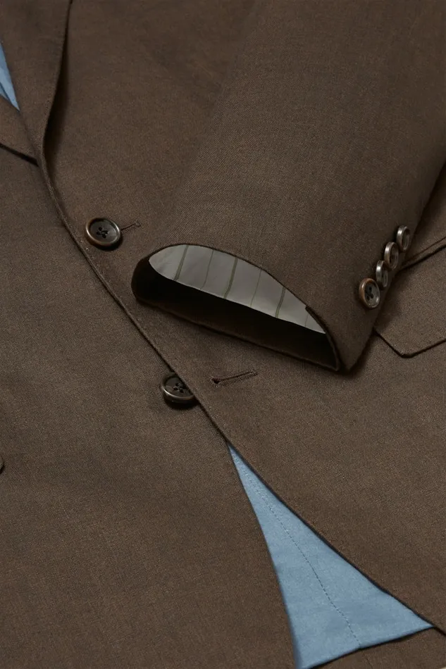 Men Bonobos Blazers and Sport Coats Jetsetter Italian Linen Blazer Dark Brown