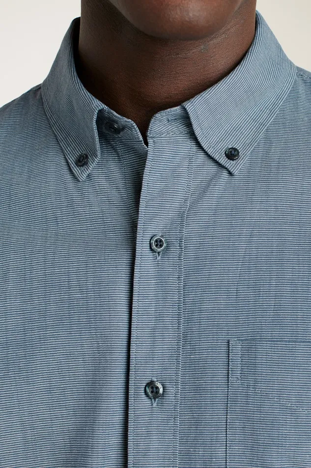 Men Bonobos Business Casual Shirts Stretch Everyday Shirt Bonobos Cotton Button Down Shirt Navy Oxnard Stripe