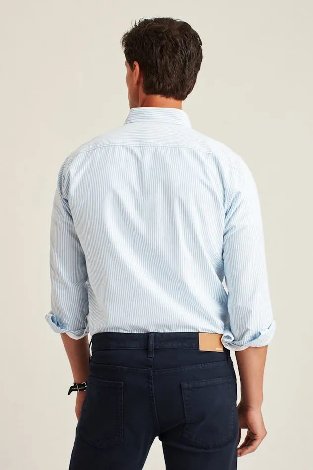 Men Bonobos Casual Shirts Everyday Oxford Shirt Classic Oxford Button Down Blue Classic Stripe