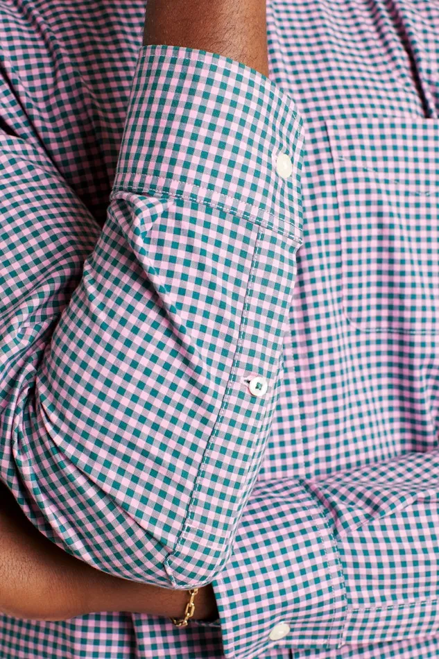 Men Bonobos Casual Shirts Stretch Everyday Shirt Bonobos Cotton Button Down Shirt Rose Teal Gingham
