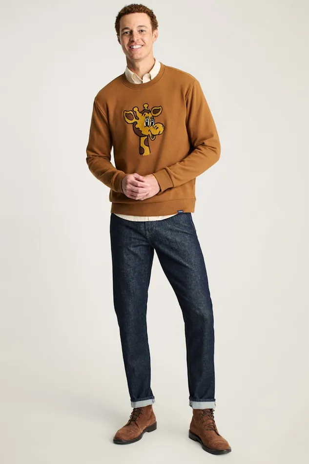 Men Bonobos Crew and VNeck Sweaters Geoffrey Supersoft Crew Teddy Brown