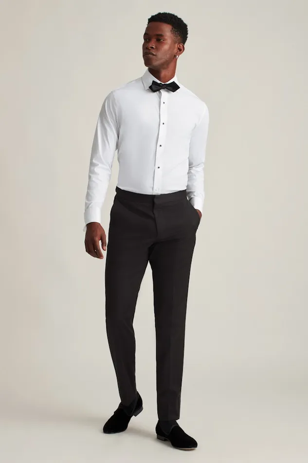 Men Bonobos Formal Dress Shirts Empire Stretch Tuxedo Shirt White With Studs
