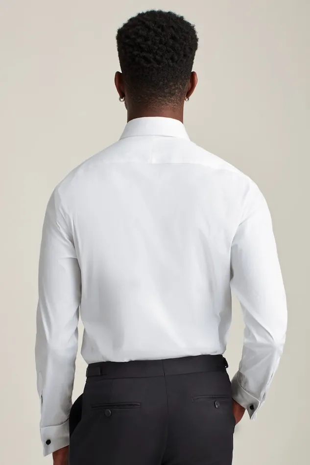 Men Bonobos Formal Dress Shirts Empire Stretch Tuxedo Shirt White With Studs