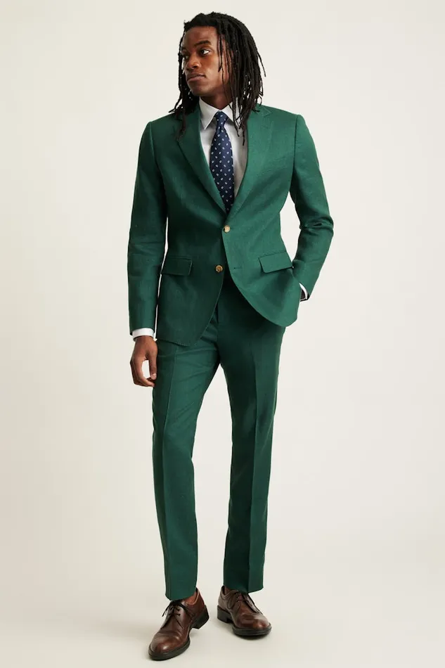 Men Bonobos Suits Jetsetter Italian Linen Suit Mineral Green